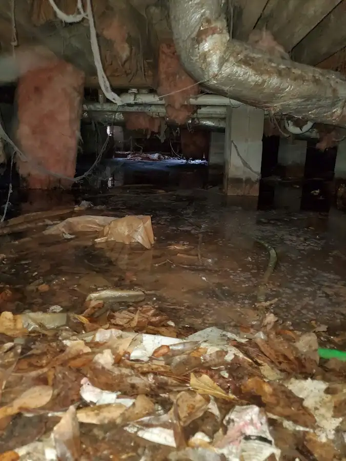 Crawl space flood assessment for Commercial Water Damage Restoration in Todd Creek
